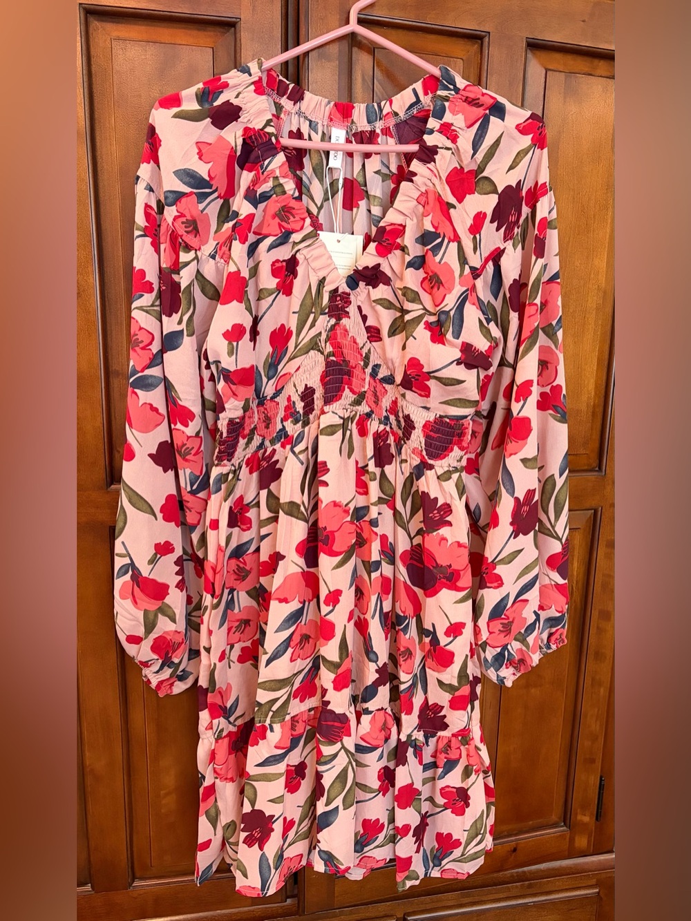 Women’s Pink Floral Midi Dress